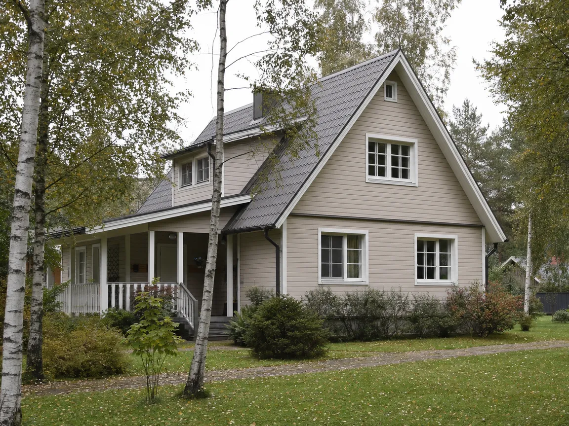 Каркасный дом «Ольха», 124 м², классический стиль
